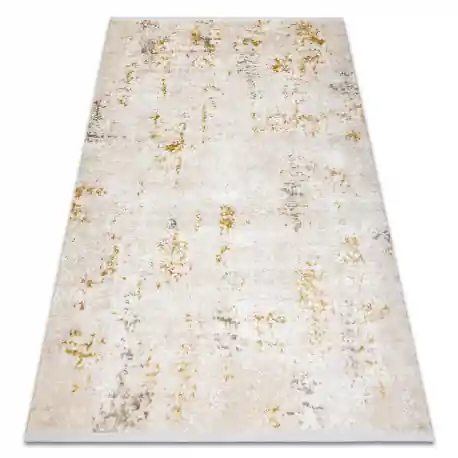 Tappeto moderno DUKE 51546 panna / oro - Vintage strutturata, molto morbida, frange
