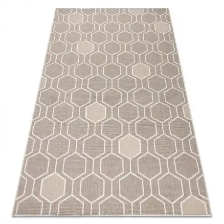 Tappeto SPRING 20404558 Hexagon, di corda, ad anello - beige