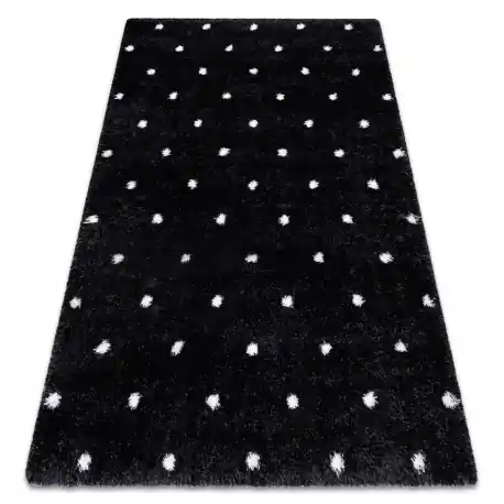 Tappeto FLUFFY 2370 shaggy punti - antracite / bianca