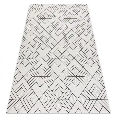 Tappeto SIZAL FLAT 48731960 Quadri Rombi, Geometrico crema / grigio