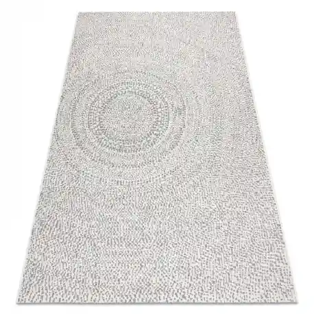 Tappeto SIZAL FLAT 48832367 Cerchi, punti crema / grigio