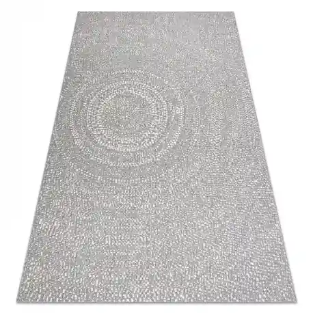 Tappeto SIZAL FLAT 48832637 Cerchi, punti grigio / crema
