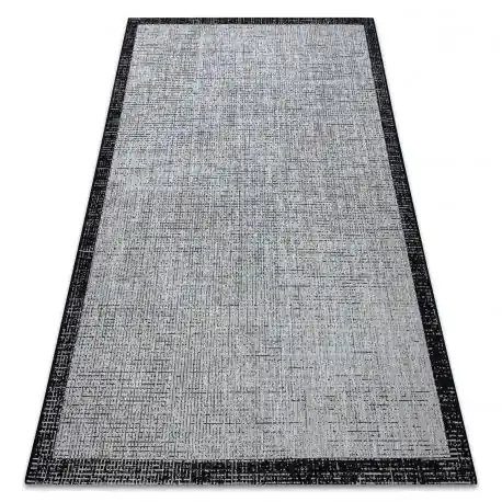 TAPPETO DI SPAGO SIZAL FLOORLUX 20401 Telaio argento / nero