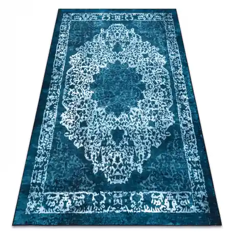 Tappeto ANTIKA 123 tek, ornamento moderno, lavabile - blu