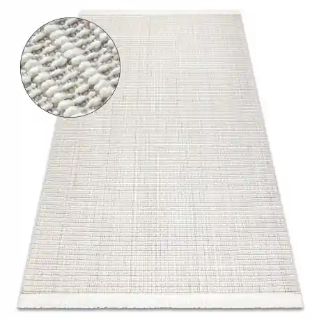 Tappeto NANO FH72A Melange, loop, tessuto piatto bianco