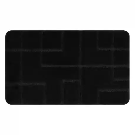 Tappeto da bagno SUPREME LINES, linee, antiscivolo, morbido - nero