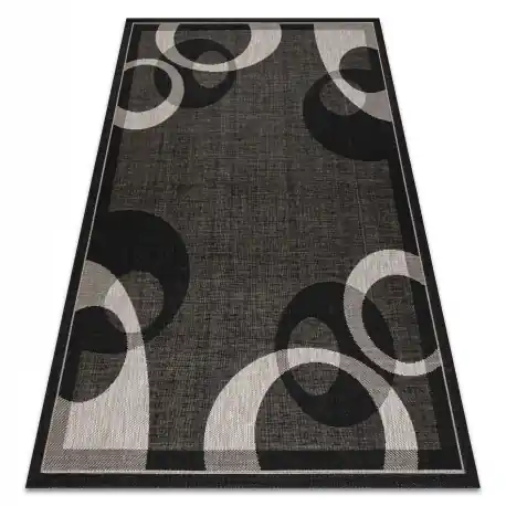 TAPPETO DI SPAGO SIZAL FLOORLUX 20078 NERO / argento