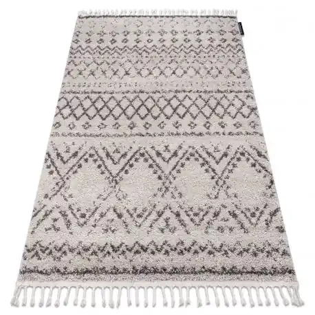 Tappeto BERBER RABAT G0526 crema / marrone Frange berbero marocchino shaggy