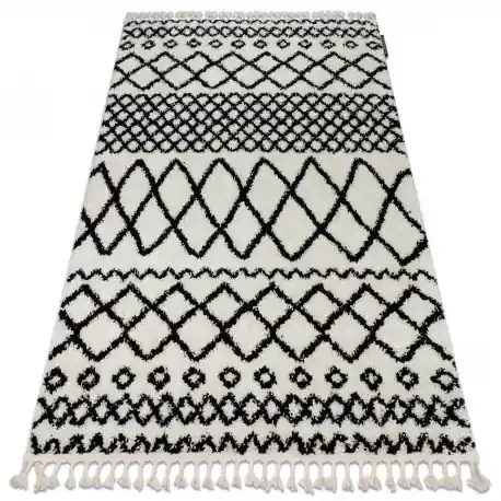 Tappeto PROMO BERBER SAFI N9040 bianco / nero Frange berbero marocchino shaggy
