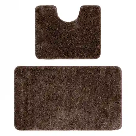 Set da bagno in due pezzi tapetto SYNERGY, glamour, antiscivolo, morbido - lurex beige