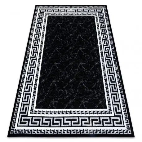 Tappeto GLOSS moderno 2813 87 elegante, telaio, greco nero / grigio