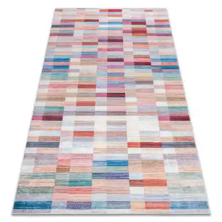 Tappeto lavabile ANDRE 2295 Strisce antiscivolo - rosa / blu