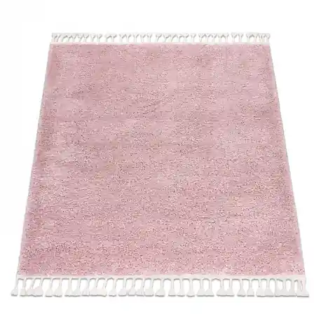 Tappeto BERBER quadrato 9000 rosa Frange berbero marocchino shaggy
