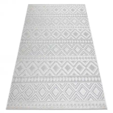 Tappeto Structural SOLE D3851 Boho, quadri - tessuto piatto beige
