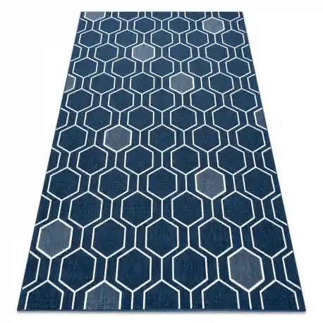 Tappeto SPRING 20404994 Hexagon, di corda, ad anello - blu