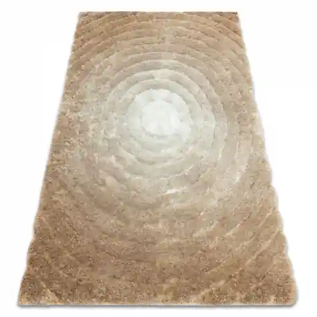 Tappeto moderno FLIM 008-B1 shaggy, cerchi - Structural beige
