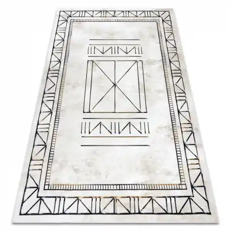 ANTIKA Tappeto 125 tek, telaio moderno, greco lavabile - beige / grigio