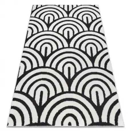 Tappeto moderno MODE 8629 conchiglie crema / nero