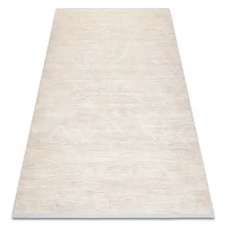 Tappeto moderno DUKE 51533 panna - Geometrico strutturata, molto morbida, frange