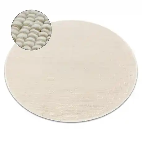 Tappeto NEPAL 2100 cerchio naturale, crema - lana, double face