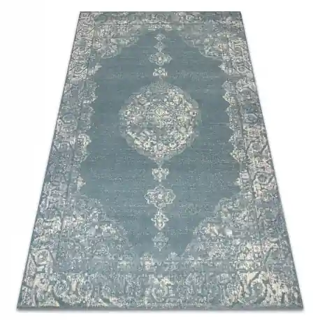 Tappeto in lana ABBY 486.24.LA500 OSTA Ornamento, cornice classico blu / beige