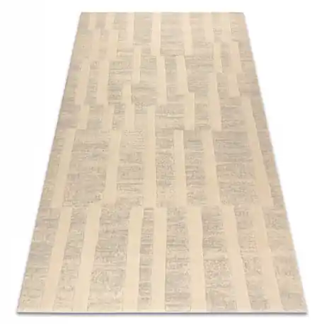 Tappeto in lana TEXTURA 488.17.LA101 OSTA - Geometrica strutturale grigio / crema