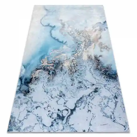 Tappeto lavabile ANDRE 2248 Marmo antiscivolo - blu