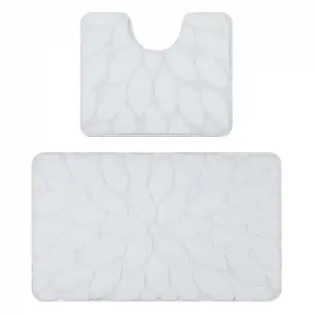 Set da bagno due pezzi tappeto SUPREME STONES, antiscivolo, morbido - nero