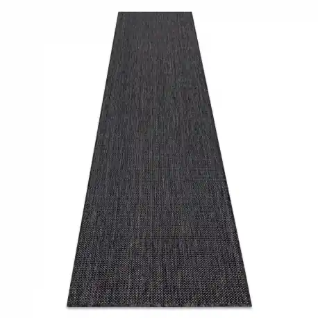Tappeto, passatoia SIZAL SION A5165A Melange tessuto piatto nero