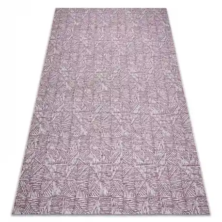 Tappeto COLOR 47373260 SISAL linee, triangoli, spina di pesce violet / beige