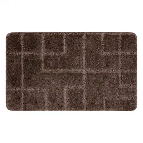 Tappeto da bagno SUPREME LINES, linee, antiscivolo, morbido - marrone