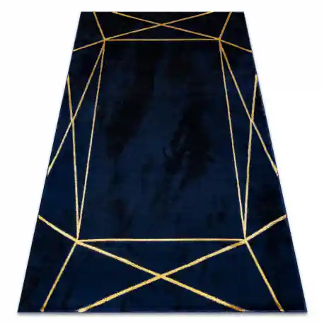 Tappeto EMERALD esclusivo 1022 glamour, elegante géométrique blu scuro / oro