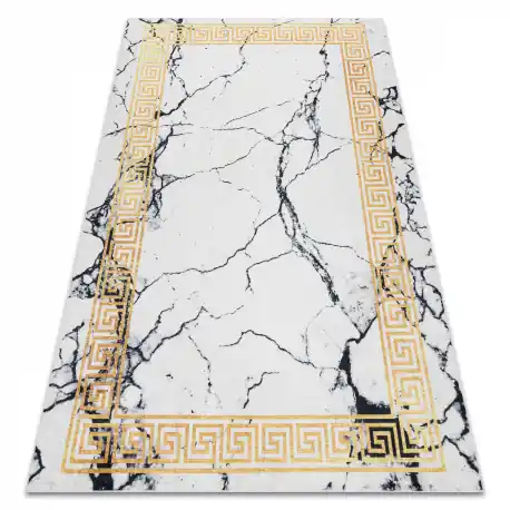 Tappeto lavabile ANDRE 1126 Marmo, greco antiscivolo - bianca / oro