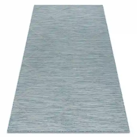 Tappeto SIZAL PATIO 3075 Diamanti tessuto piatto - blu acqua