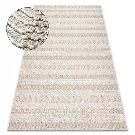 Tappeto JERSEY 19243 beige - Spina di pesce strutturali, loop BOHO