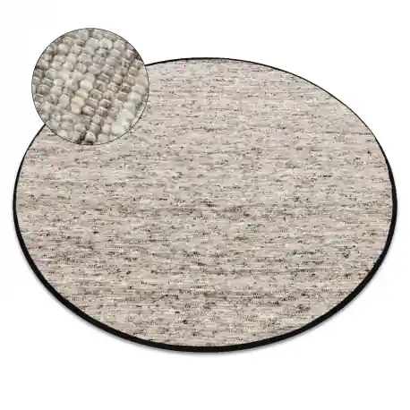 Tappeto NEPAL 2100 cerchio naturale crema - lana, double face