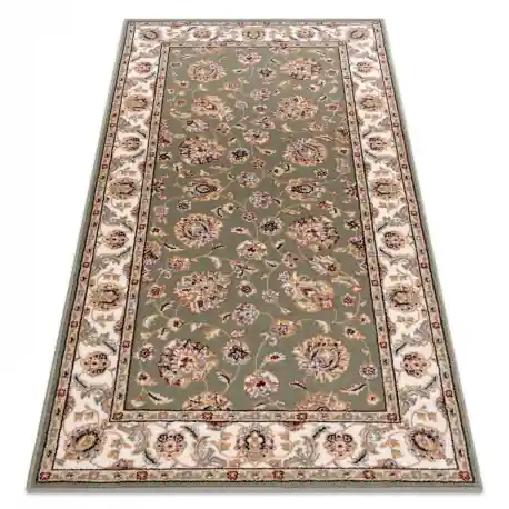 Tappeto in lana NAIN Ornamento, telaio 7338/51088 verde / beige