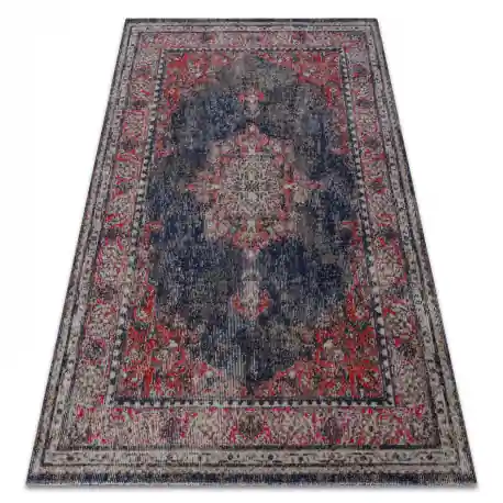Tappeto moderno MUNDO E0551 ornamento, telaio vintage da esterno rosso / nero
