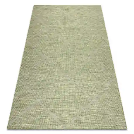 Tappeto SIZAL PATIO 3075 diamanti tessuto piatto verde / beige
