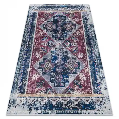 Tappeto lavabile ANDRE 1136 orientale vintage antiscivolo - chiaretto / blu