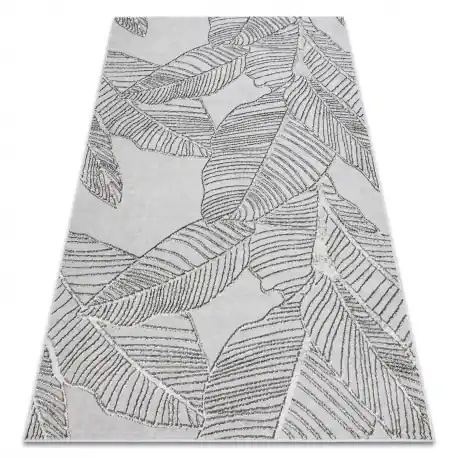 Tappeto LIRA E1482 Foglie, strutturato, moderno, glamour - grigio