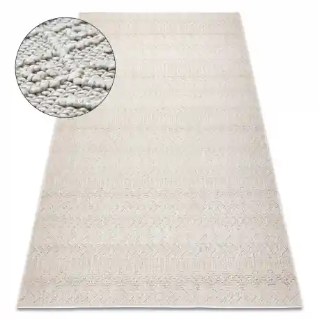 Tappeto JERSEY 19243 crema - Spina di pesce strutturali, loop BOHO