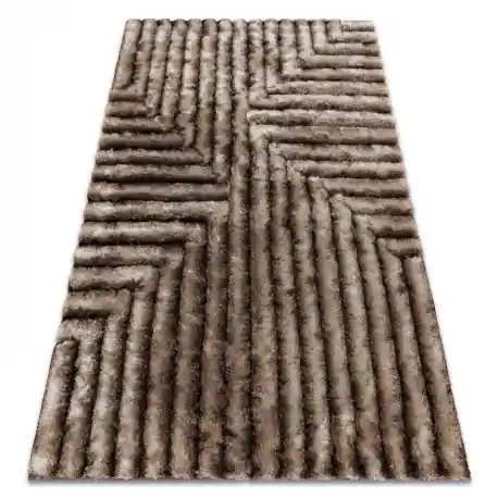 Tappeto moderno FLIM 010-B7 shaggy, labirinto - Structural maro