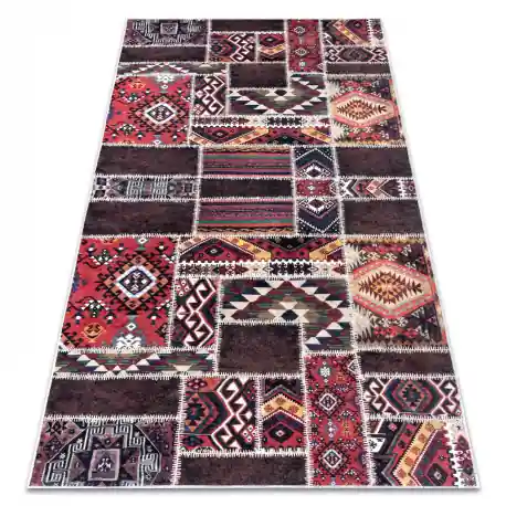 Tappeto lavabile ANDRE 2305 orientale patchwork antiscivolo - chiaretto / marrone