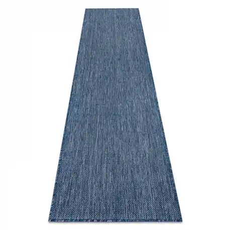 Tappeto, passatoia SIZAL SION A5165A Melange tessuto piatto blu scuro