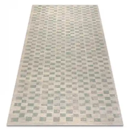 Tappeto in lana TEXTURA 001.01.LA601 OSTA - Geometrica strutturale crema / verde