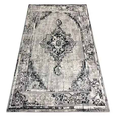 Tappeto Vintage Telaio Rosone 22235556 grigio / nero