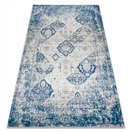Tappeto lavabile ANDRE 1819C Rosone, vintage antiscivolo - beige / blu
