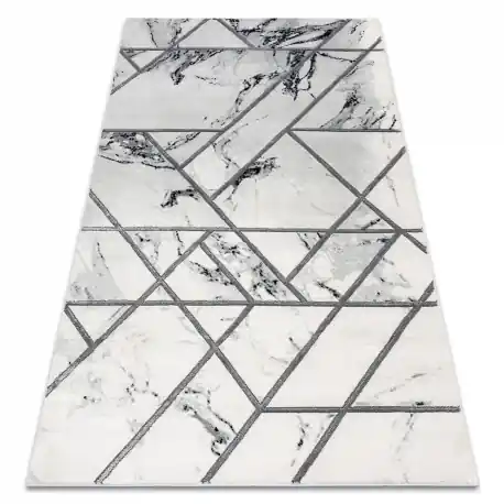Tappeto EMERALD esclusivo 0085 glamour, elegante Marmo, géométrique bianco / argint