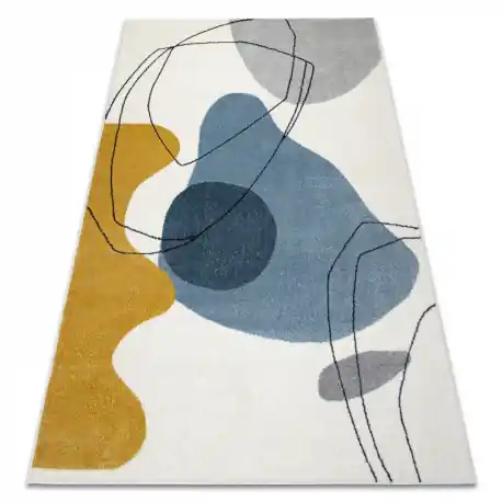 Tappeto FUSION 7158 bianca / giallo / blu - Geometrico, moderno, astratto